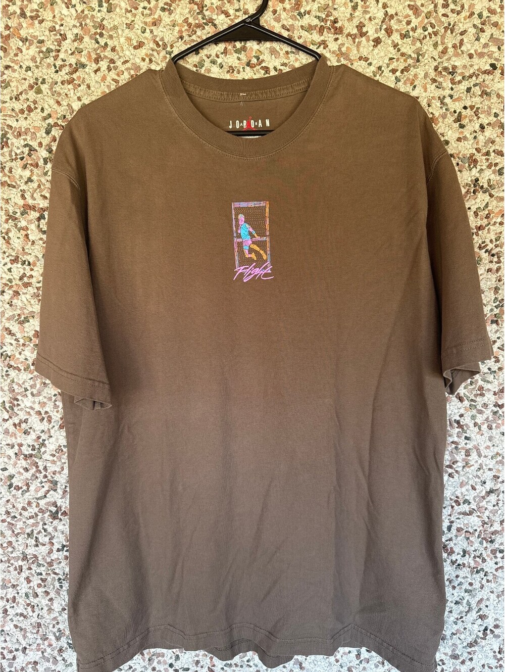 Jordan Flight Artist Series Oversized Tee Ombre Brown Basketball Graphic M